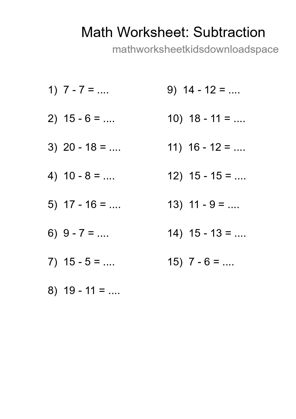 Free 15 Subtraction Math Worksheet For Grade 2 With Answers - Part 184