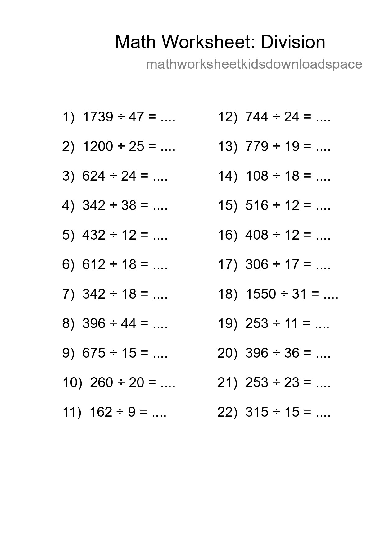 Free 22 Division Math Worksheet For Grade 2 - Part 103