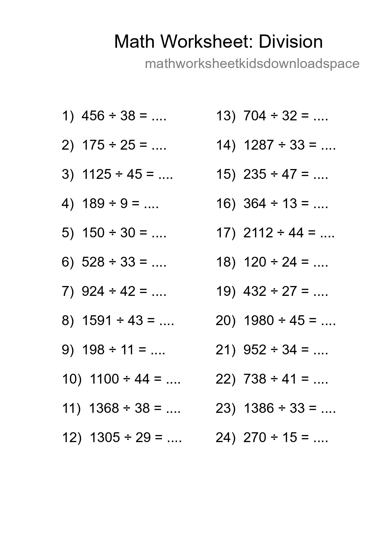 Free 24 Division Math Worksheet For Grade 2 - Part 15