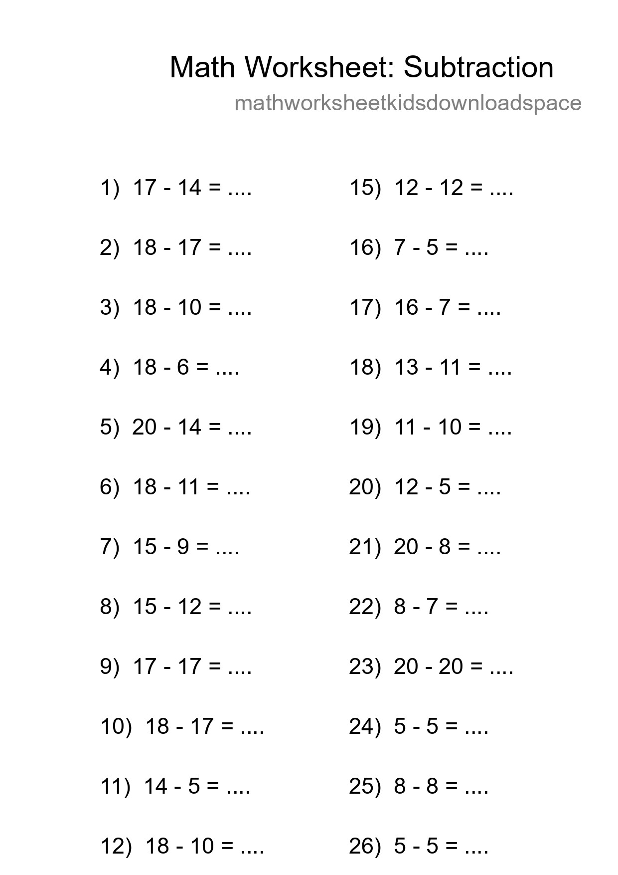 Free 27 Subtraction Math Worksheet For Grade 2 - Part 118