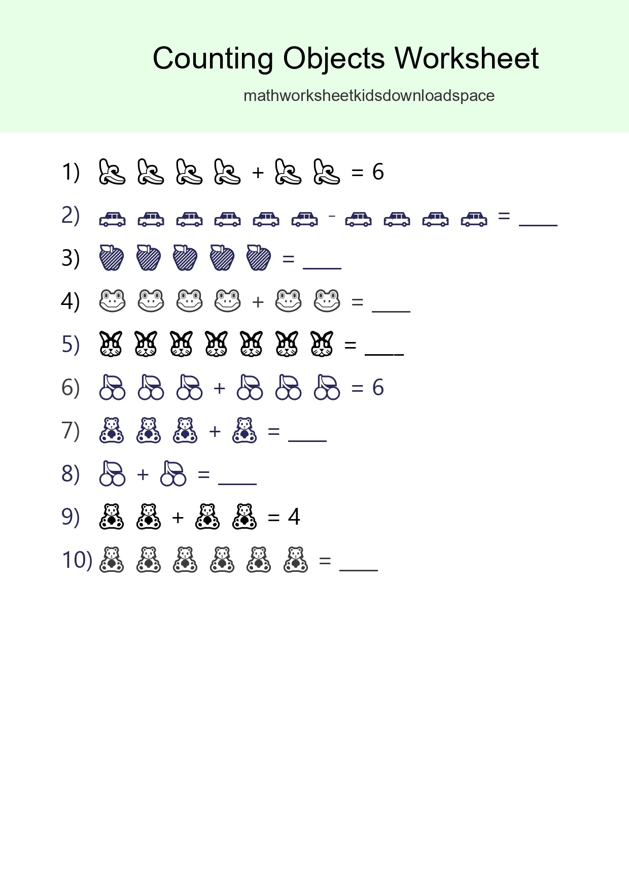 Free Counting Objects Worksheet For Kindergarten - Part 190
