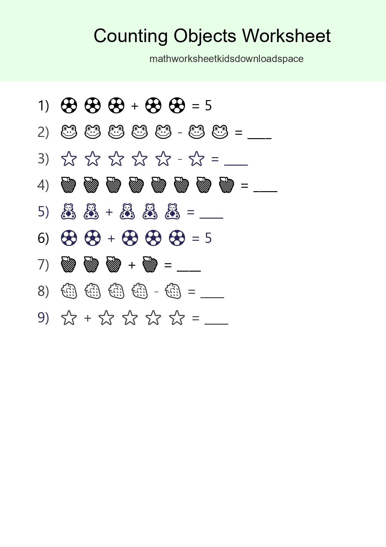 Free Counting Objects Worksheet For Kindergarten - Part 58