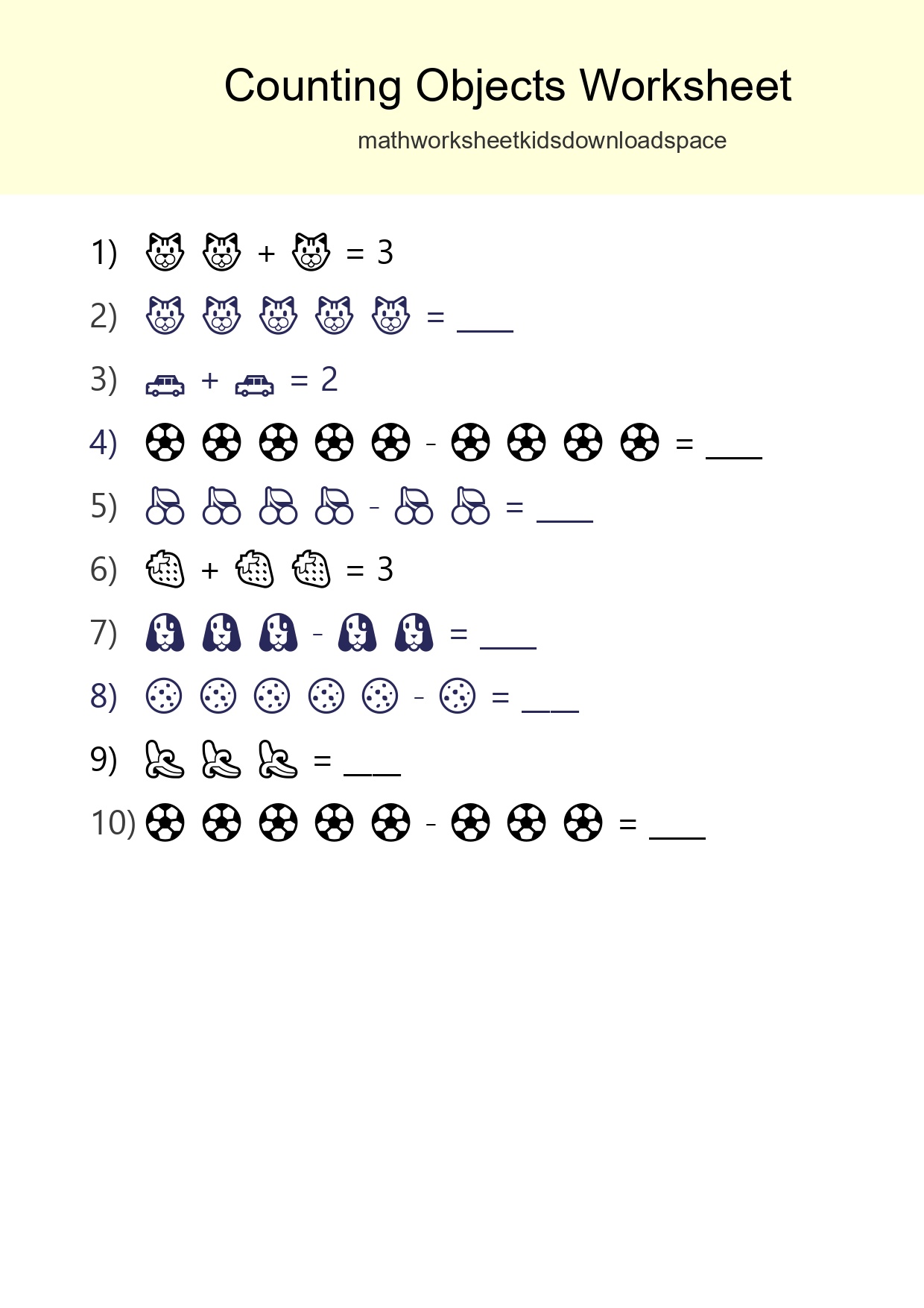 Free Counting Objects Worksheet For Pre-K - Part 113