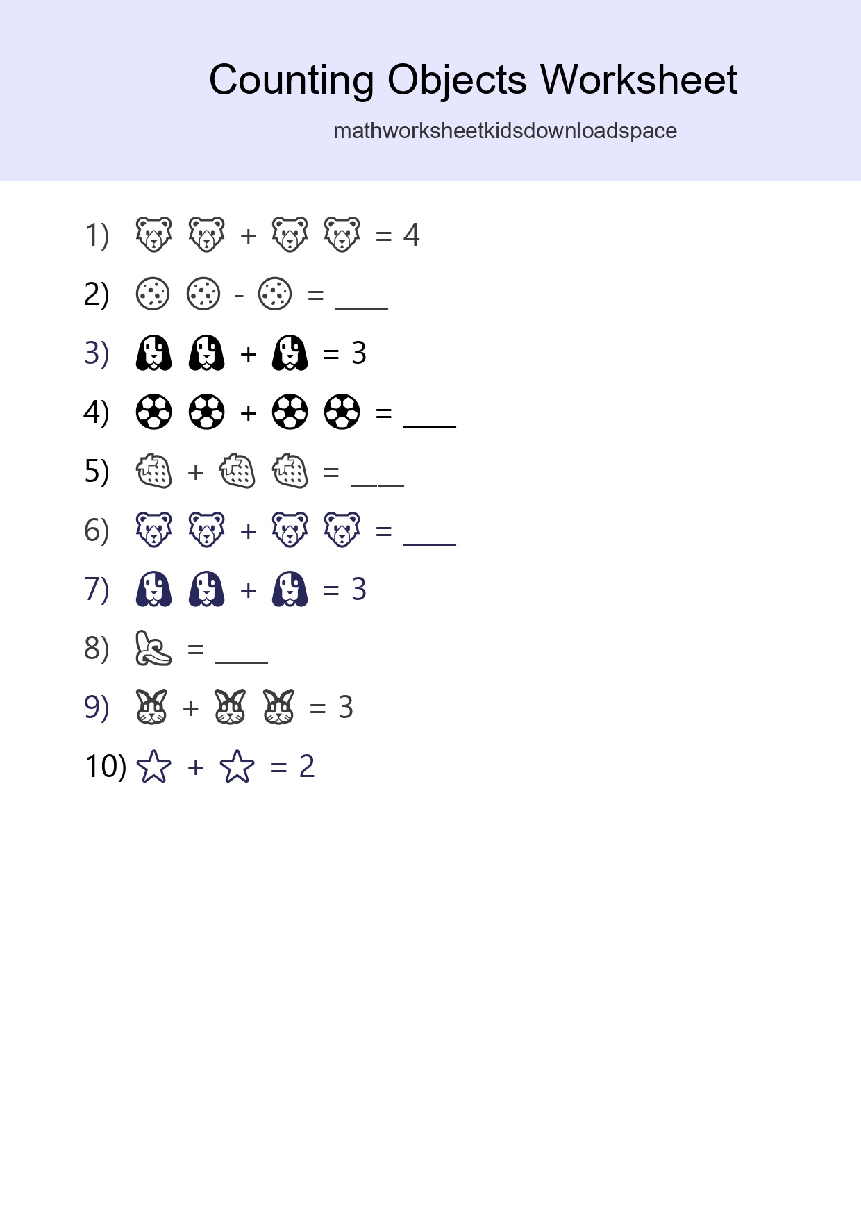 Free Counting Objects Worksheet For Pre-K - Part 212