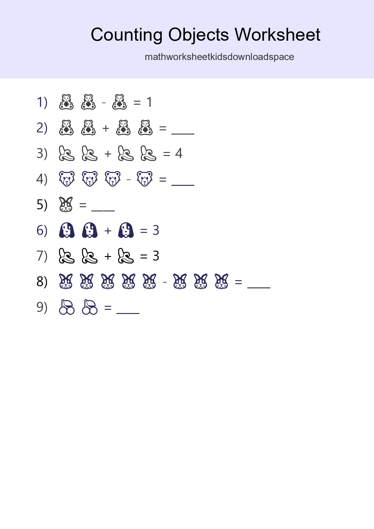 Free Counting Objects Worksheet For Pre-K Printable - Part 168
