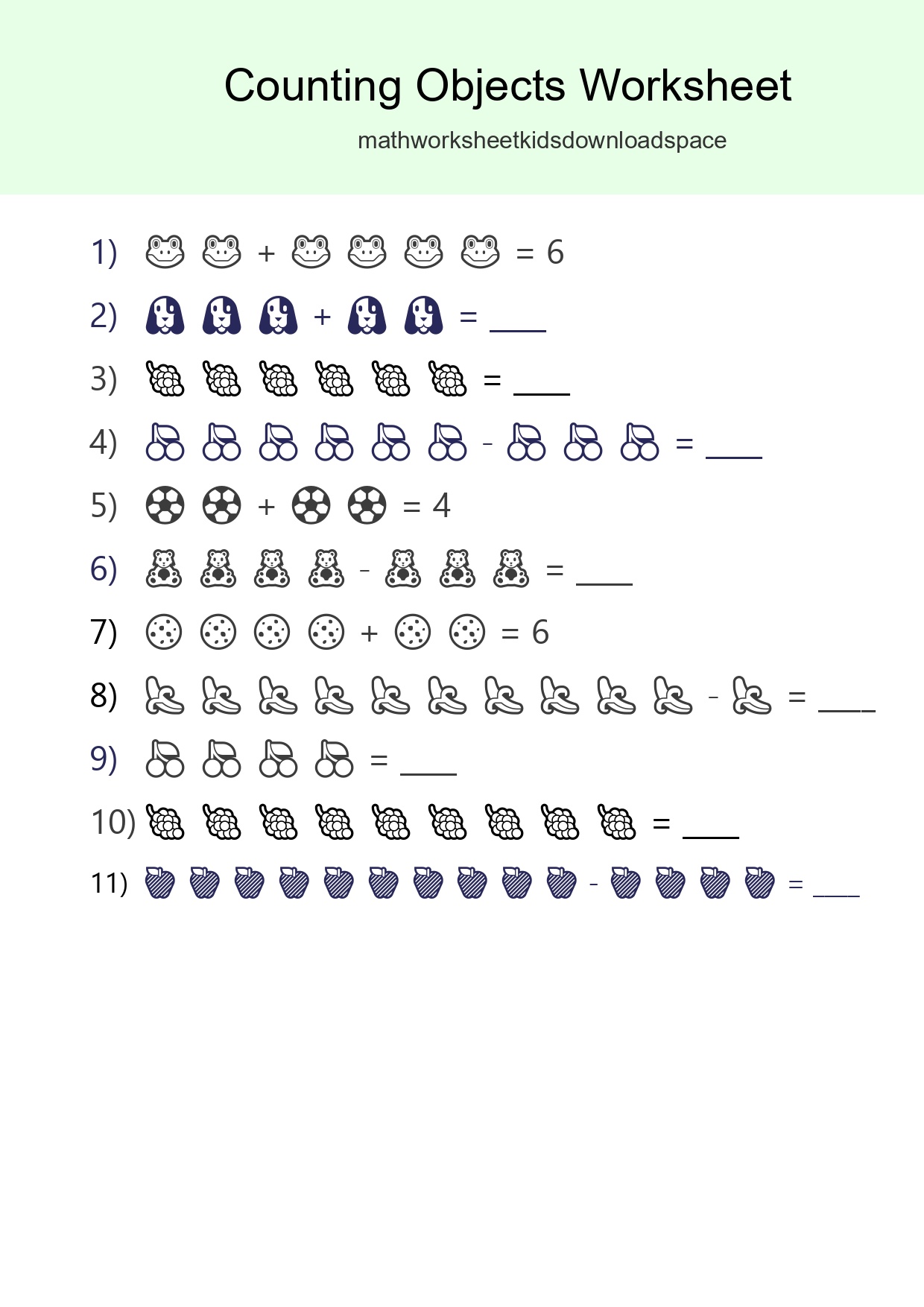 Kindergarten Count The Objects Worksheet - Part 146