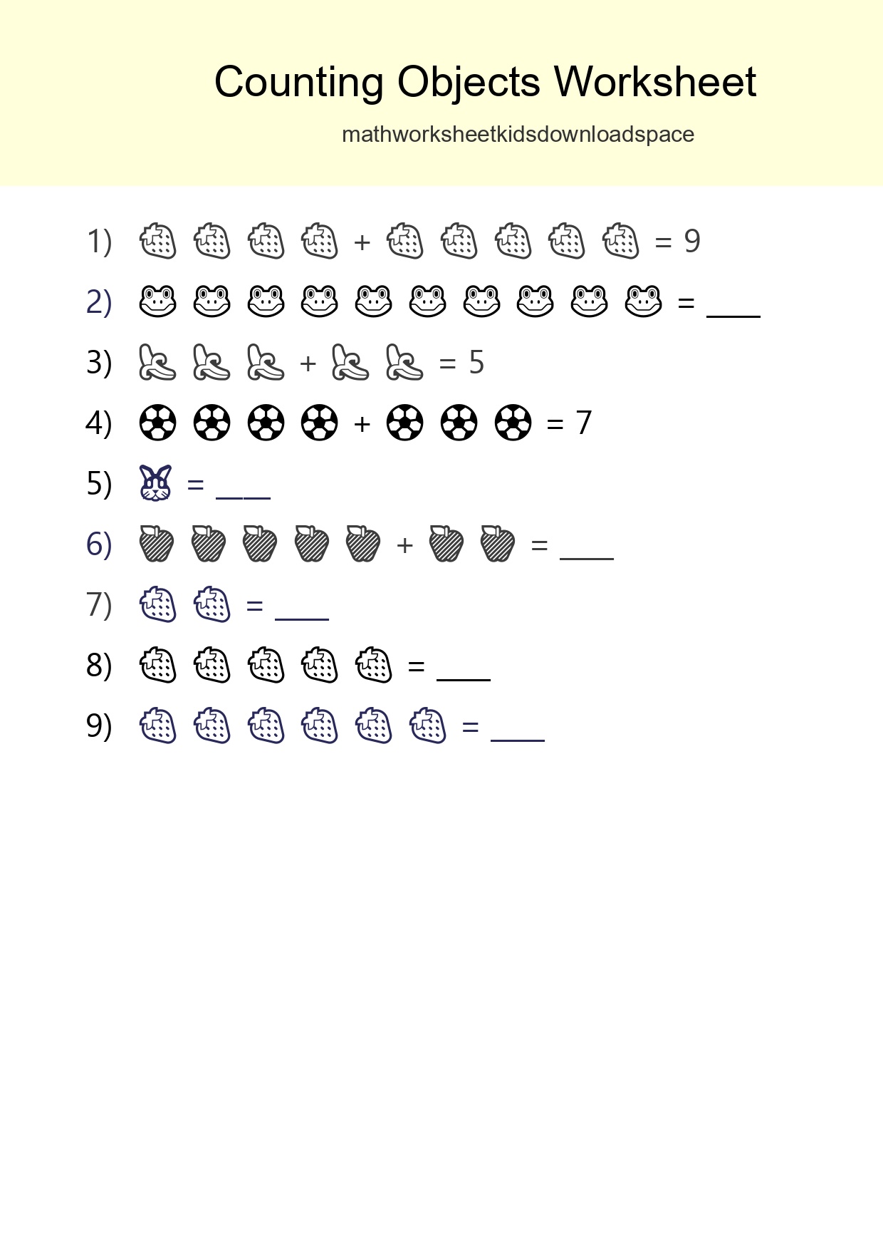 Kindergarten Count The Objects Worksheet - Part 25