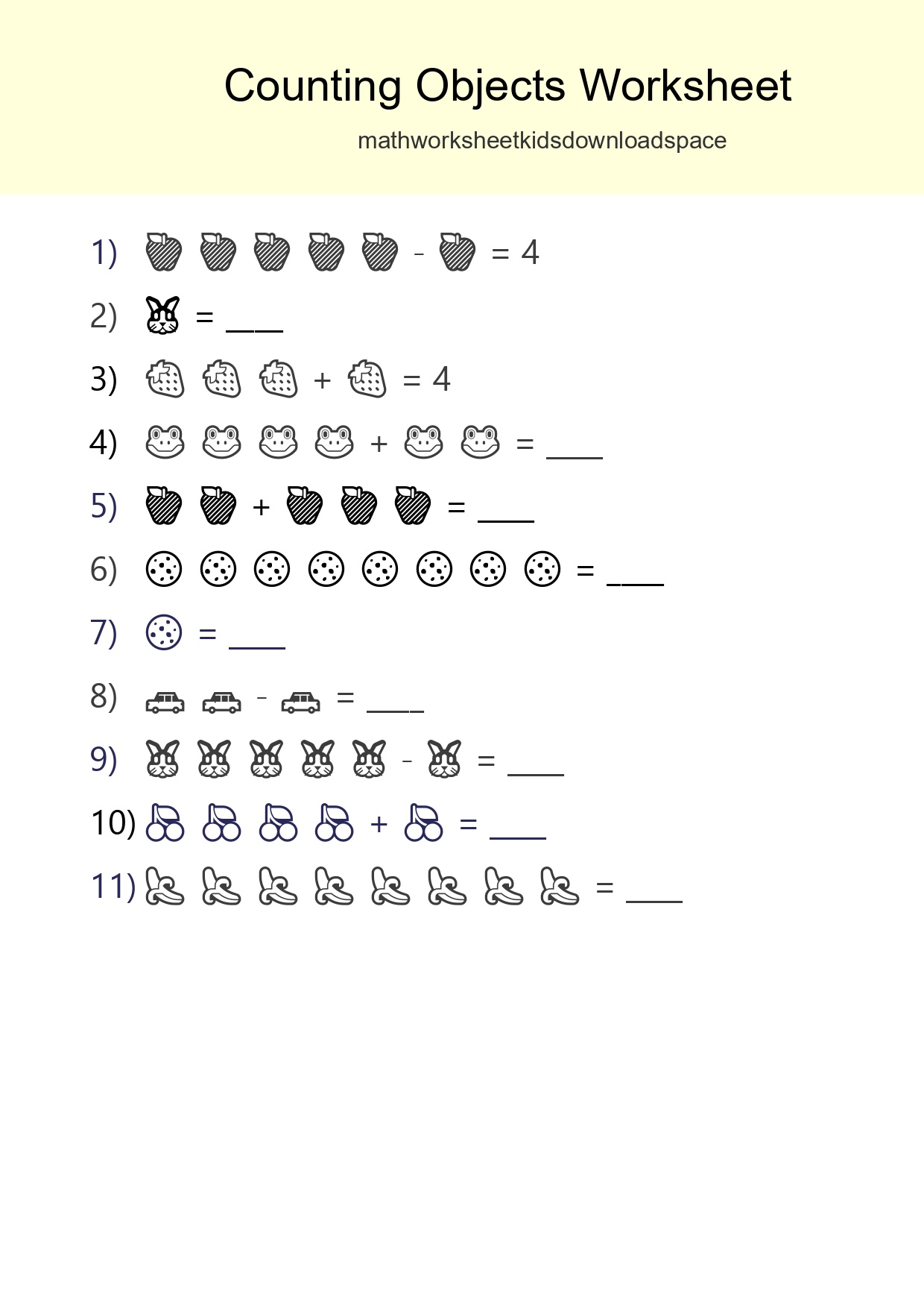 Kindergarten Count The Objects Worksheet - Part 80