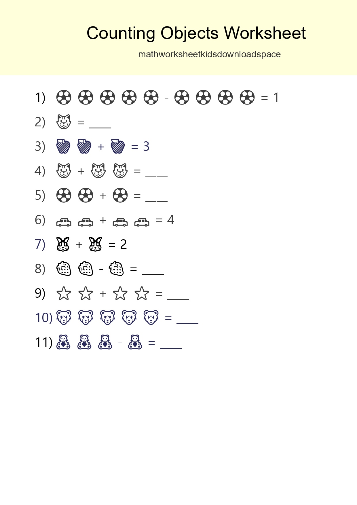 Pre-K Count The Objects Worksheet - Part 223