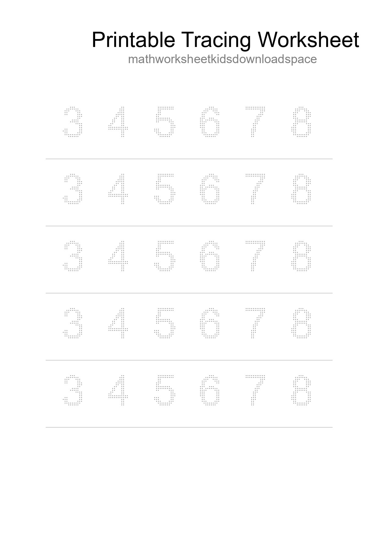 Printable Tracing Worksheet For Kids - Part 43